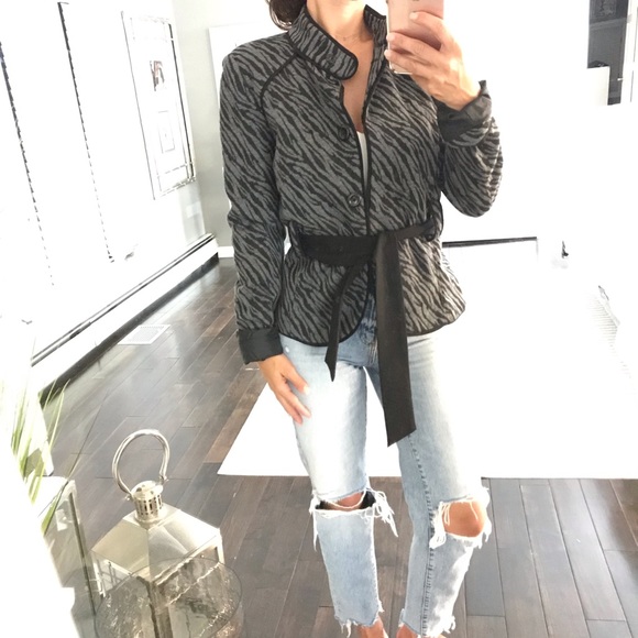 Sandro Jackets & Blazers - Sandro sportswear Black gray belted jacket blazer